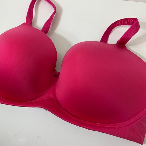 Torrid Curve Wire-Free Push-Up Plunge in Hot Pink Size 44DD - Picture 3 of 6